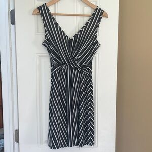 Candie's Black and White Striped Midi Dress